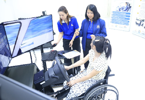 「ソード」と「下肢障がい者用運転シミュレーター」を用いた訓練システム